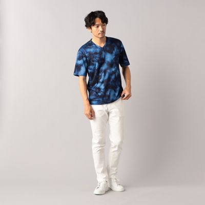 ラミー天竺　ムラ染風プリントＴシャツ（０７４２ＴＧ２８）