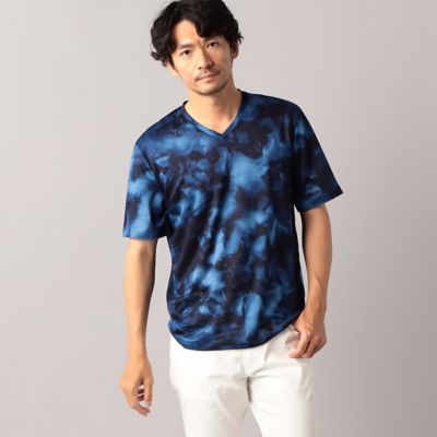 ラミー天竺　ムラ染風プリントＴシャツ（０７４２ＴＧ２８）