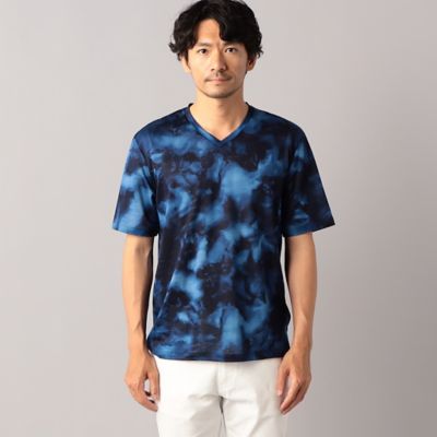 ラミー天竺　ムラ染風プリントＴシャツ（０７４２ＴＧ２８）