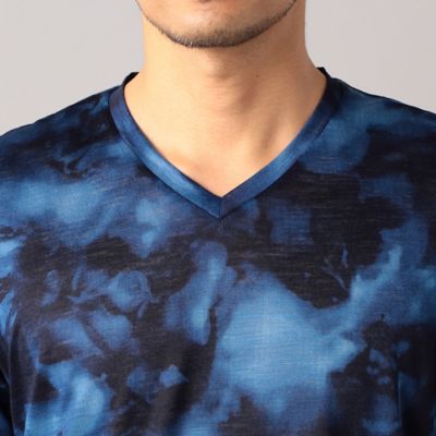 ラミー天竺　ムラ染風プリントＴシャツ（０７４２ＴＧ２８）