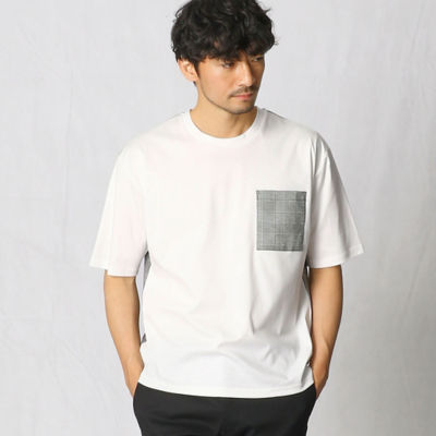 ＜COMME CA MEN (Men) ＞チェックコンビＴシャツ（０７４２ＴＹ０９）