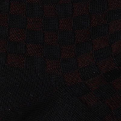 ジャカード市松柄　クルーソックス（０７５４ＱＡ０３）