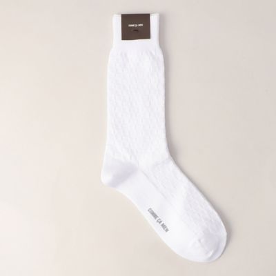 ＜COMME CA MEN (Men) ＞ジャカード市松柄　クルーソックス（０７５４ＱＣ０３）