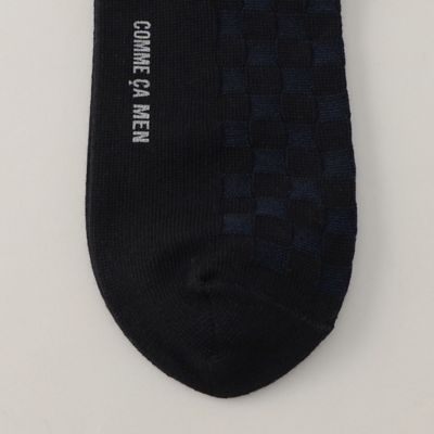 ジャカード市松柄　クルーソックス（０７５４ＱＣ０３）