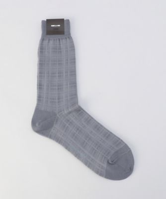 ＜COMME CA MEN (Men) ＞チェック柄　クルーソックス（０７５４ＱＭ０４）