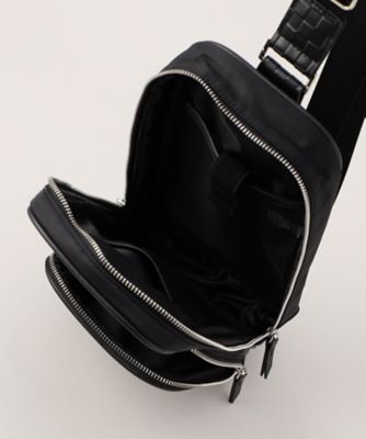 ✧*ʔ様 ブラック ボディバッグ 合成皮革 ロゴ入り MOUSTACHE ボディバッグ ムラ合皮x合皮 BDD-0662 | ハーヴェスト