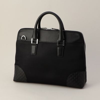＜COMME CA MEN (Men) ＞ナイロン×市松エンボス　ラウンドブリーフケース（０７５９ＸＣ０１）