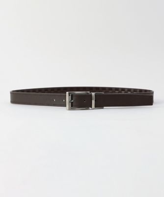 ベルト　シルバー金具　90センチ　（松ちゃん） リバーシブル】 市松大柄 サフィアーノ型押し ベルト（47-87YI07