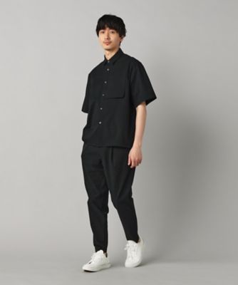 cccmalie シーマリー　ワッフル半袖　ブラック　黒 セール】【CLEL】Hand Stitched Waffle Skipper Short Sleeve Knit