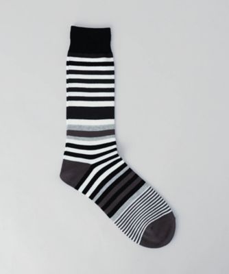 ＜COMME CA MEN (Men) ＞マルチカラーボーダー　クルーソックス（０７８８ＱＯ０７）