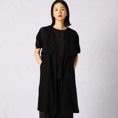 ＜ARTISAN (Women)＞ノーカラー　バックサテン　ジレ（０８０１ＶＡ０３）