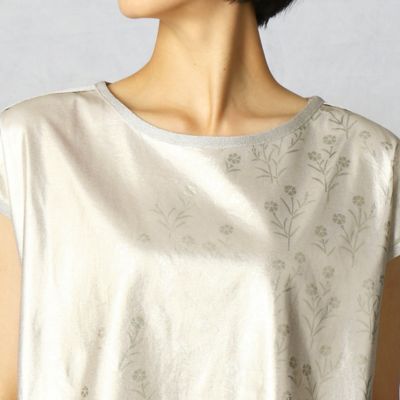 箔プリントフレンチスリーブ　Ｔシャツ（０８０２ＥＵ０３）