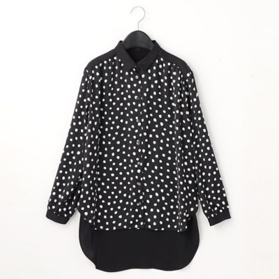 ＜ARTISAN (Women)＞白黒ドット柄シャツ（０８０２ＨＹ０１）