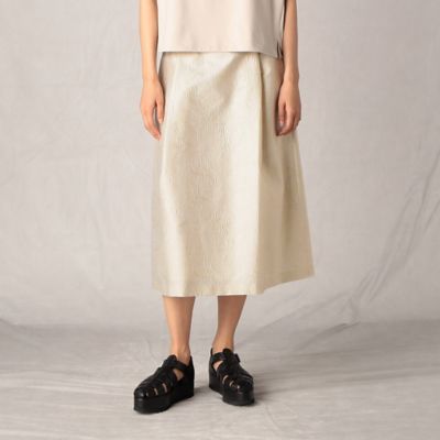 ＜ARTISAN (Women)＞植物柄ふくれジャカード　タックスカート（０８０３ＦＥ０１）