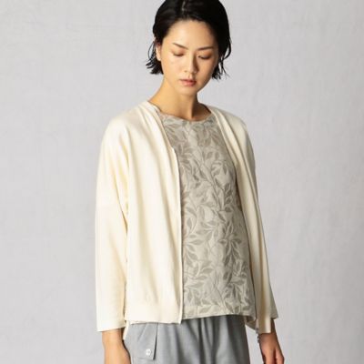 ＜ARTISAN (Women)＞ラメジャカード　カーディガン（０８０４ＩＷ０３）