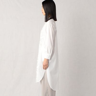 大きなお花の刺繍レース　ロングシャツ（０８０５ＨＣ０１）