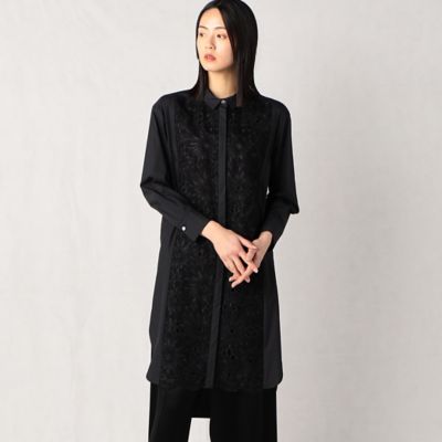 大きなお花の刺繍レース　ロングシャツ（０８０５ＨＣ０１）