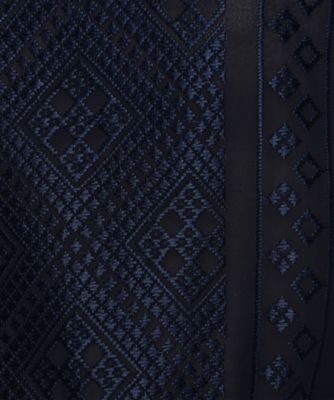 刺繍入りシアージョーゼット×ニット　ドッキング　プルオーバー（０８０５ＩＩ０３）