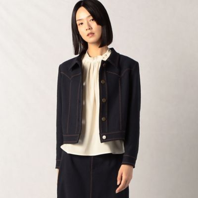 ＜ARTISAN (Women)＞【セットアップ対応】ステッチ　ツイードジャケット（０８０６ＪＥ０１）