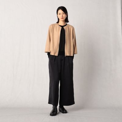 シームレスダブルフェースニット クルーネックブルゾン