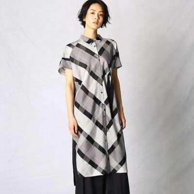 タータンチェックロングシャツ（０８０８ＨＴ０９）