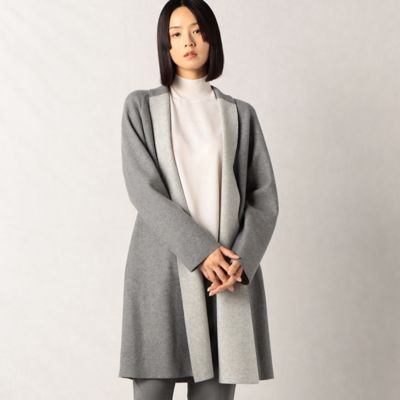 ＜ARTISAN (Women)＞ニットダブルフェース　　ロングジャケット（０８０８ＪＥ０２）