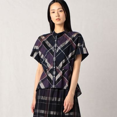 ＜ARTISAN (Women)＞格子柄ぺプラムブラウス（０８０９ＢＣ０８）