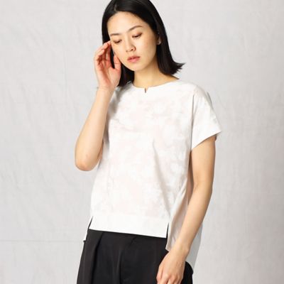 ＜ARTISAN (Women)＞フラワープリント異素材使い　Ｔシャツ（０８１０ＥＹ１１）