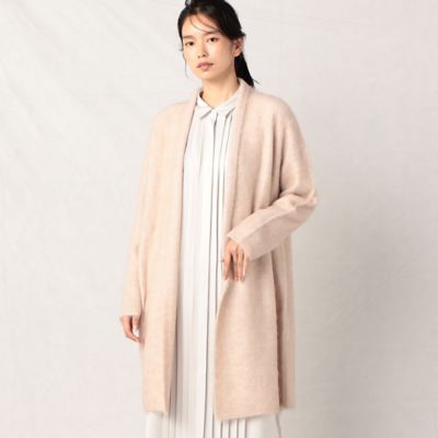 美品✨近年 レオナール ニットコーディガン ガウン トリム アルパカ混 36 ブラッシュドアルパカ混 ニットコーディガン（0810IE07