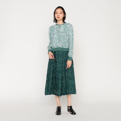 花更紗シアージャカード ニットカーディガン（0810IG08