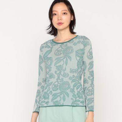 ＜ARTISAN (Women)＞花更紗シアージャカード　ニットプルオーバー（０８１０ＩＧ０９）