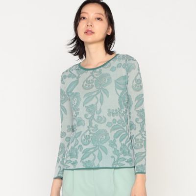 花更紗シアージャカード ニットプルオーバー（0810IG09