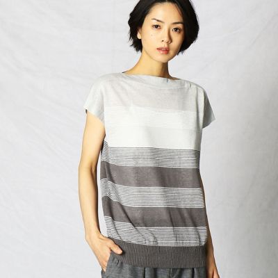 ＜ARTISAN (Women)＞【吸水性／速乾性】ボートネック　ニットプルオーバー（０８１１ＩＴ１９）