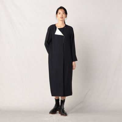 ARTISAN (Women)/アルチザン トリアセストレッチバイカラー ラペルワンピース(0811OE05)