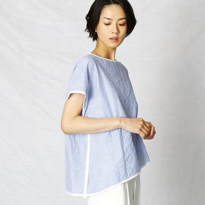 ＜ARTISAN (Women)＞ストライプジャカード　ブラウス（０８１４ＨＴ１９）