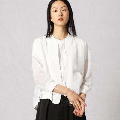 ＜ARTISAN (Women)＞絡み織りツイードブルゾン（０８１４ＶＹ０６）