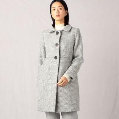 ＜ARTISAN (Women)＞ヘリンボーンツイード　クラシカルコート（０８１４ＷＡ０２）