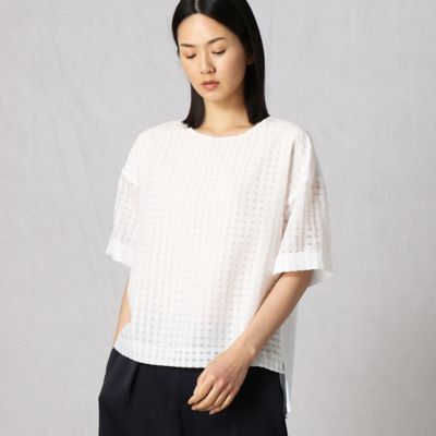 ＜ARTISAN (Women)＞シースルーギンガムＴシャツ（０８１５ＥＹ２６）