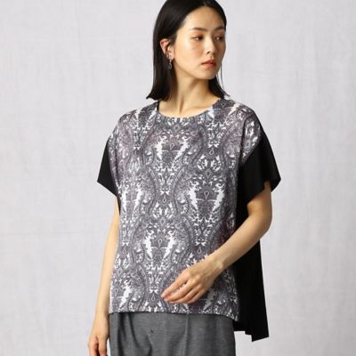 更紗柄プリント　Ｔシャツ（０８１６ＥＹ３２）
