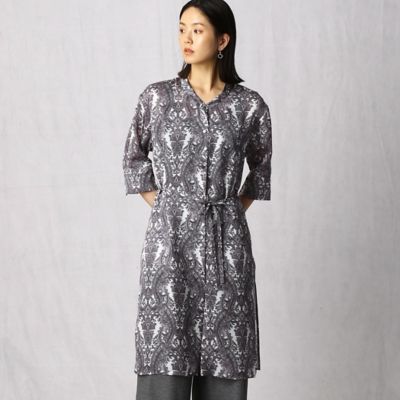 ＜ARTISAN (Women)＞更紗柄プリント　七分袖ロングシャツ（０８１６ＨＹ１６）