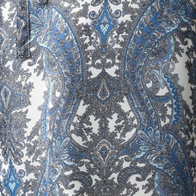 更紗柄プリント　七分袖ロングシャツ（０８１６ＨＹ１６）