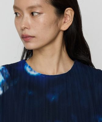 切子柄転写プリント　プリーツワンピース（０８１７ＯＩ１２）