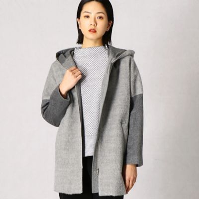 ＜ARTISAN (Women)＞アルパカシャギー　中綿フーディーコート（０８１７ＷＷ０３）