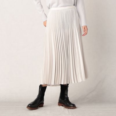 ＜ARTISAN (Women)＞トリアセサテン　親子プリーツスカート（０８１８ＦＥ０８）
