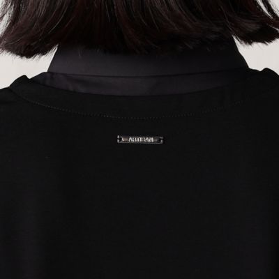 シャイニーポンチレイヤード風Ｖネックシャツ　チュニックプルオーバー（０８２０ＥＡ０６）