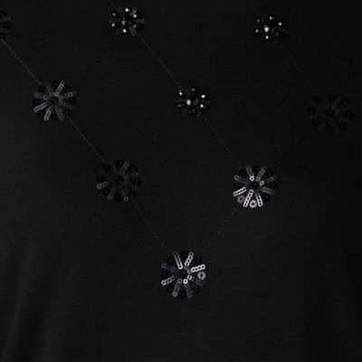 ビーズ＆スパンコール刺繍　ハイネックチュニックジャージ（０８２０ＥＡ１０）