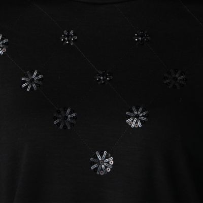 ビーズ＆スパンコール刺繍　ハイネックプルオーバージャージ（０８２０ＥＡ１１）