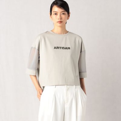 ＜ARTISAN (Women)＞コットンジャージー　ロゴプリントＴシャツ（０８２０ＥＣ１４）