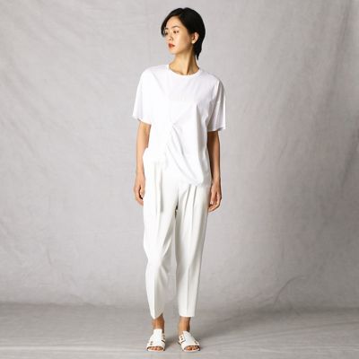 ギャザーリボン　ロゴ刺繍Ｔシャツ（０８２０ＥＴ１１）
