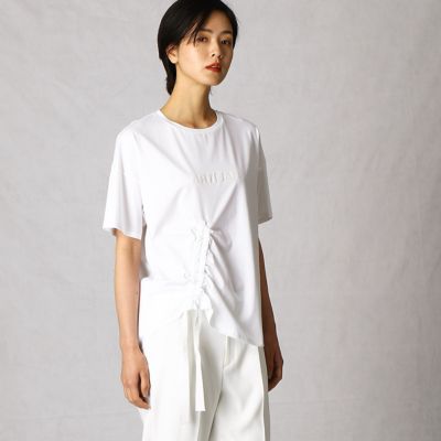 ギャザーリボン　ロゴ刺繍Ｔシャツ（０８２０ＥＴ１１）